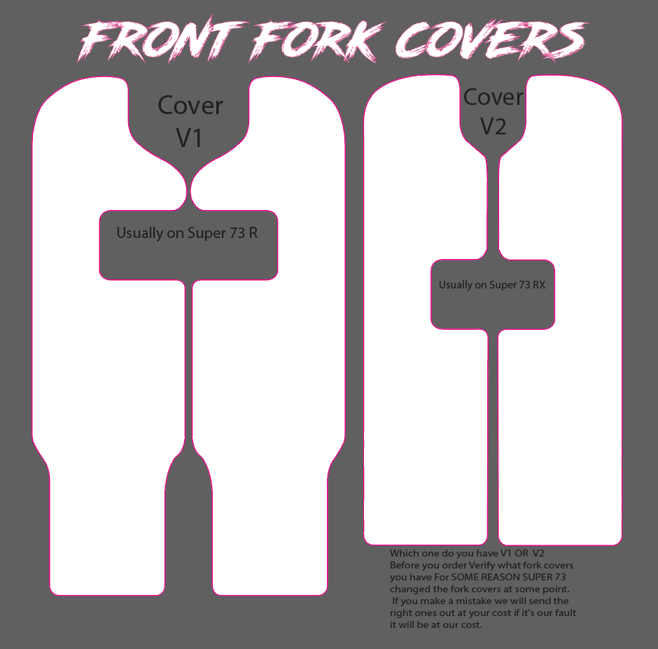 Fork Guard protector decal for Super 73 R / Rx /(New S2 adventure) Custom styles