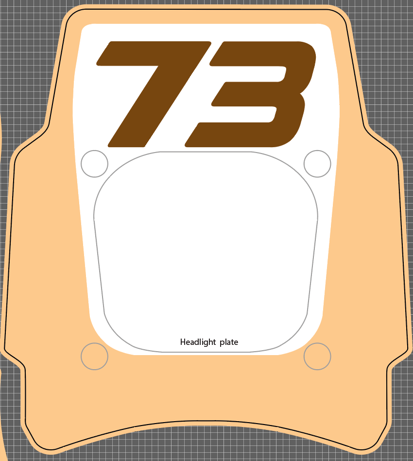 Front Headlight plate Replica decal For Super73 Rx / Adventure series