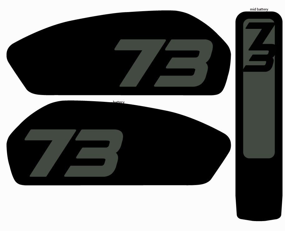 Adventure style 3pc battery Replica decals for Super 73 R / Rx / S2