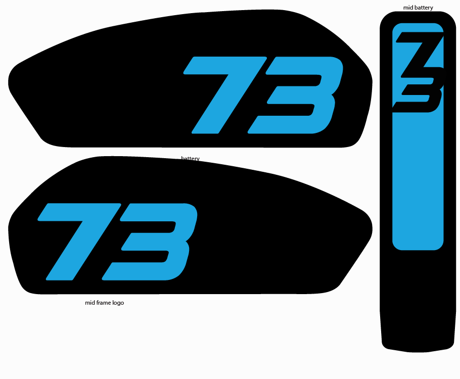 Adventure style 3pc battery Replica decals for Super 73 R / Rx / S2