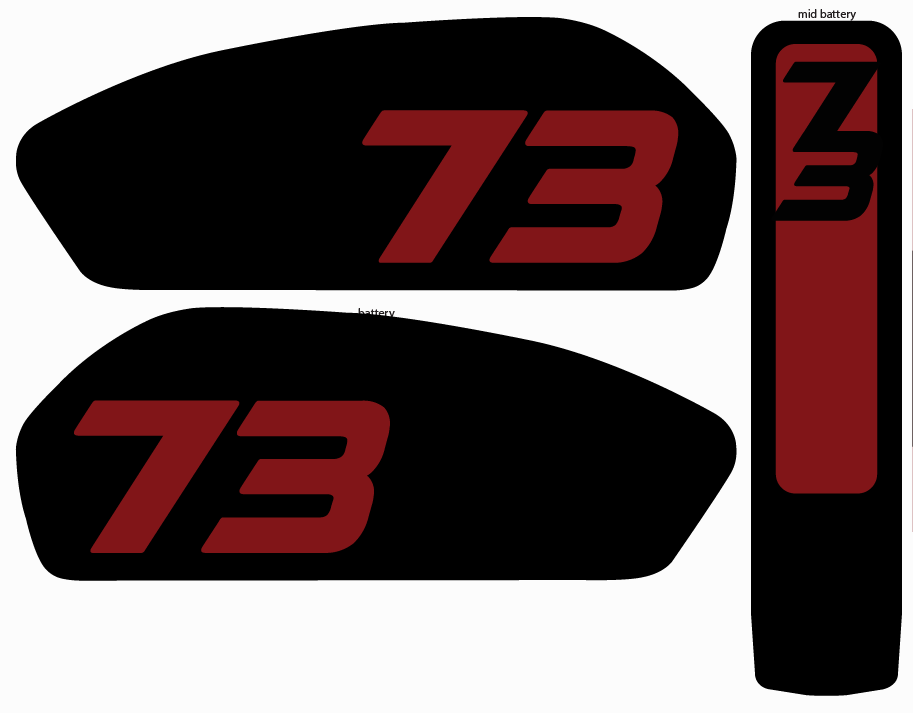 Adventure style 3pc battery Replica decals for Super 73 R / Rx / S2