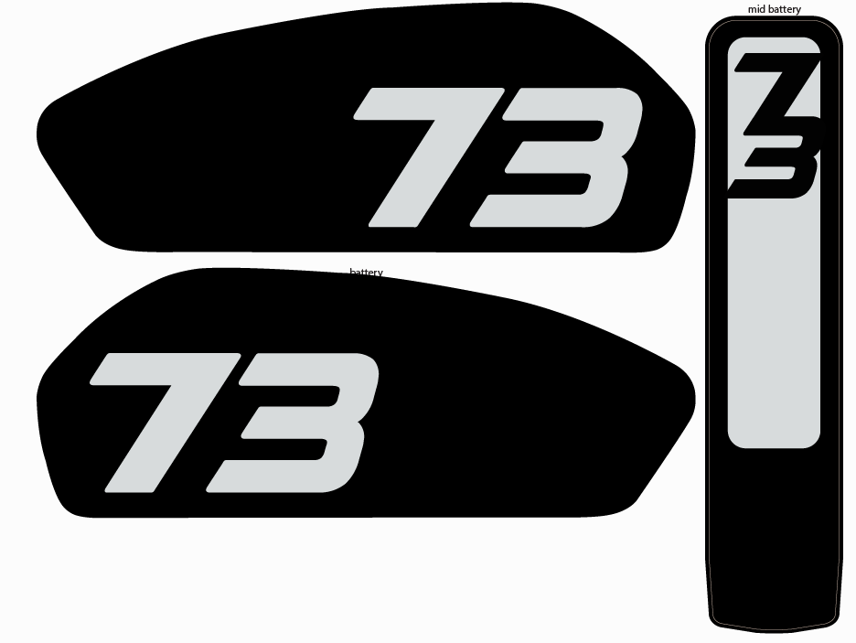 Adventure style 3pc battery Replica decals for Super 73 R / Rx / S2