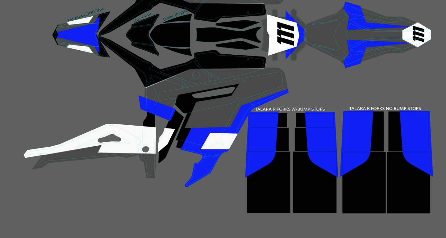 Retro V2 Blue & Dk. Grey for Talaria MX3 / Talaria R Mx4 / Decal set