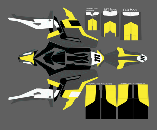 Retro V2 Yellow & Dk. Grey for Talaria MX3 / Talaria R Mx4 / Decal set