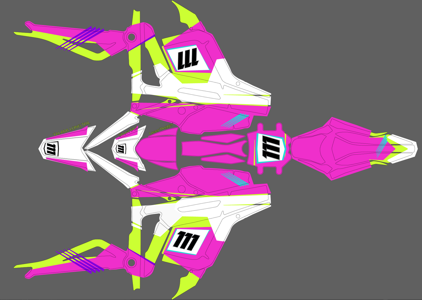 Retro Pink & Neonish yellow for Talaria MX3 / Talaria R Mx4 / Graphics Decal set