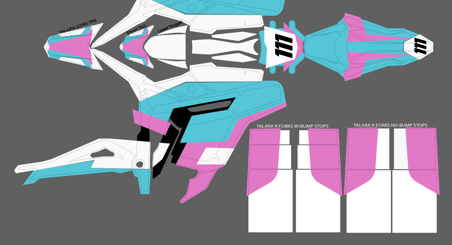 Retro V2 Pink & Baby blue for Talaria MX3 / Talaria R Mx4 / Decal set