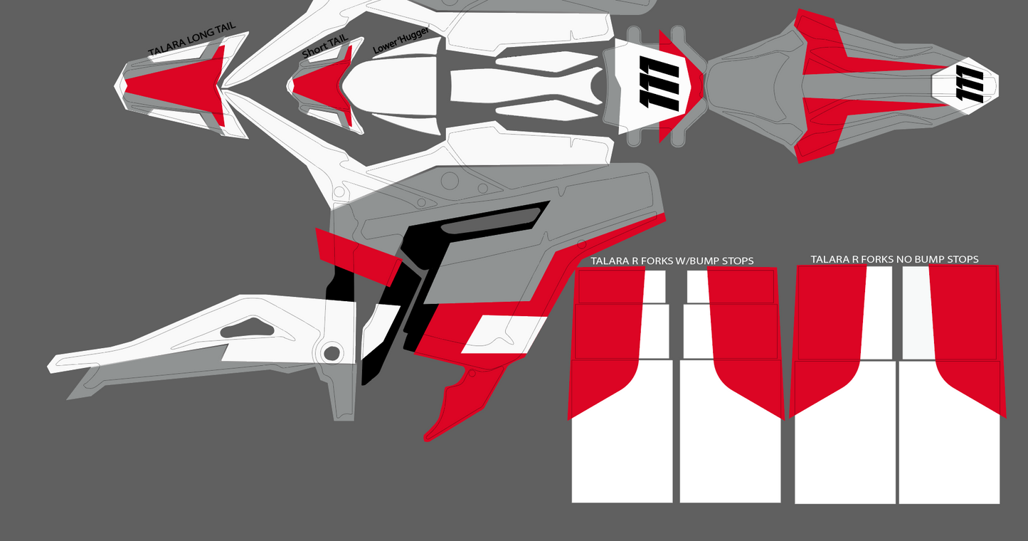 Retro V2 Red & Grey for Talaria MX3 / Talaria R Mx4 / Decal set