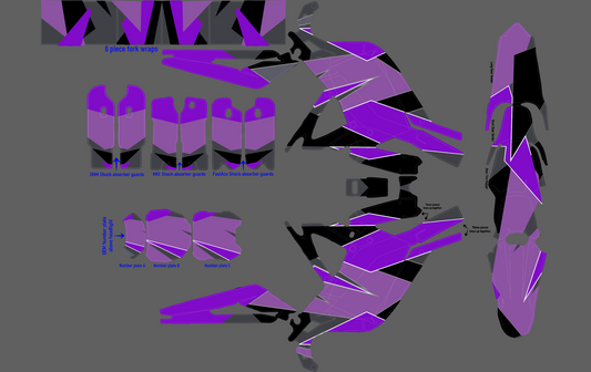 Geometric Camo Purple / Light Purple Pink-ish / Black  for Sur Ron, Segway / Decal set