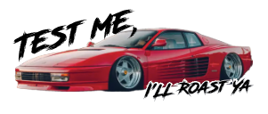 Test ME I'll Roast Ya (Ferrari Testarossa) Sticker