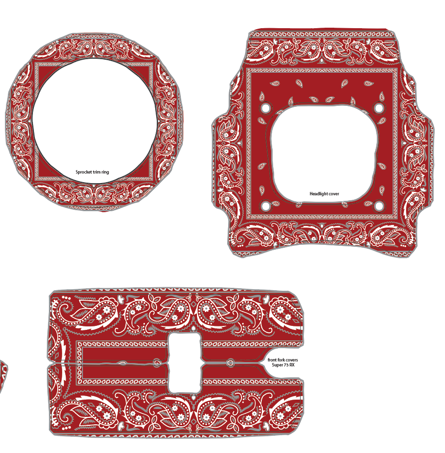 Bandanna decal kit For Super 73 RX, R, (New S2 Adventure)