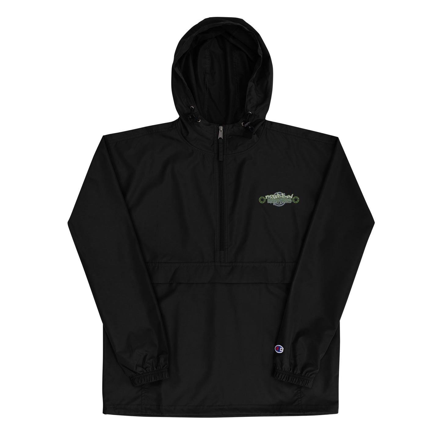 Forbidden industries Black Embroidered Champion Packable Jacket