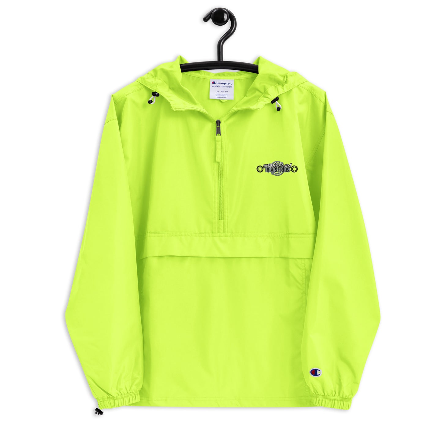 Forbidden industries Neon yellow Embroidered Champion Packable Jacket