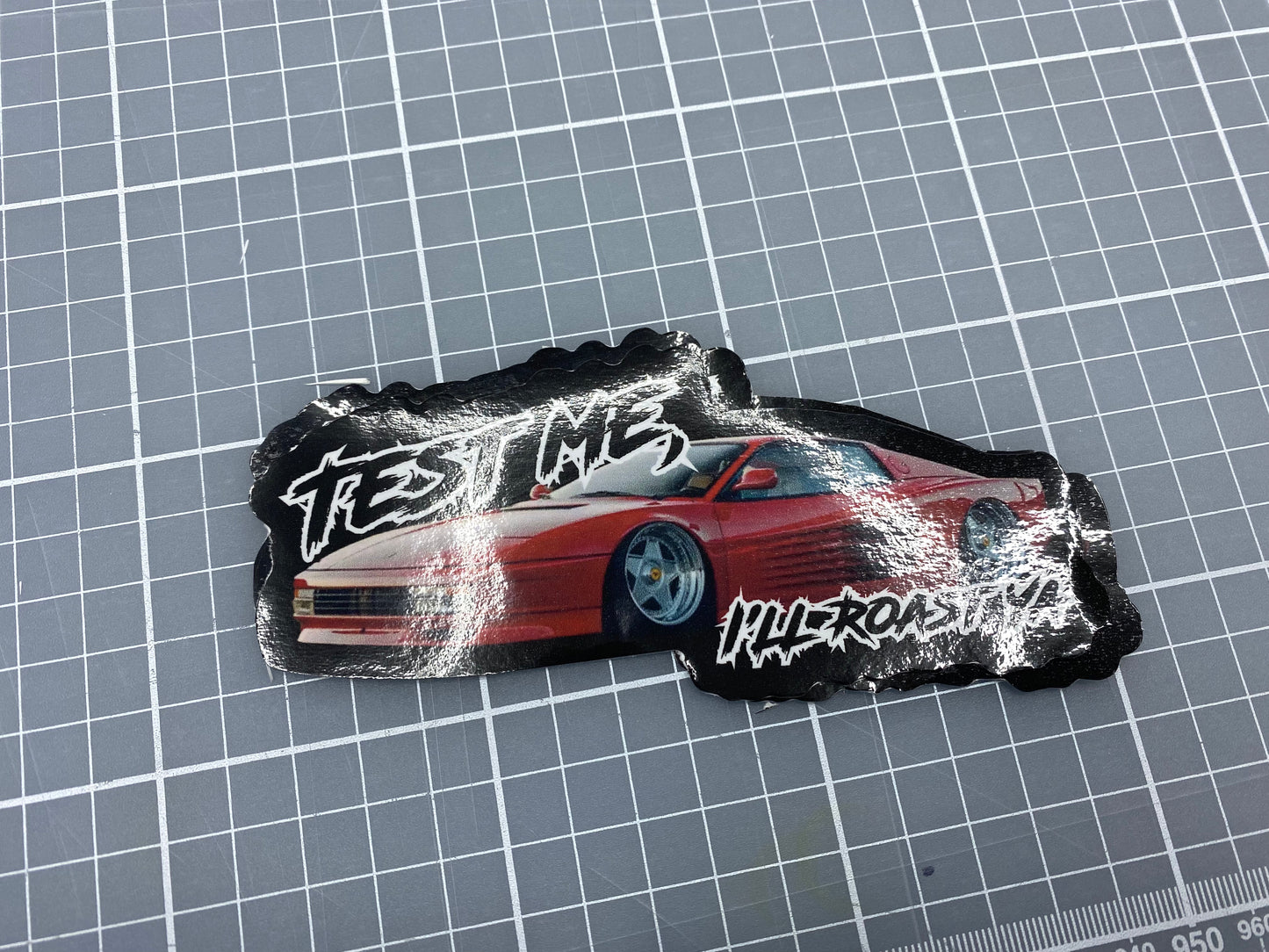 Test ME I'll Roast Ya (Ferrari Testarossa) Sticker