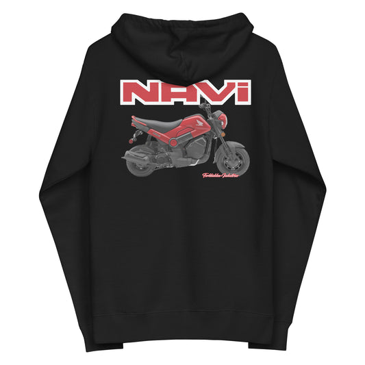 Red Honda Navi Motorcycle Rolling zip up hoodie