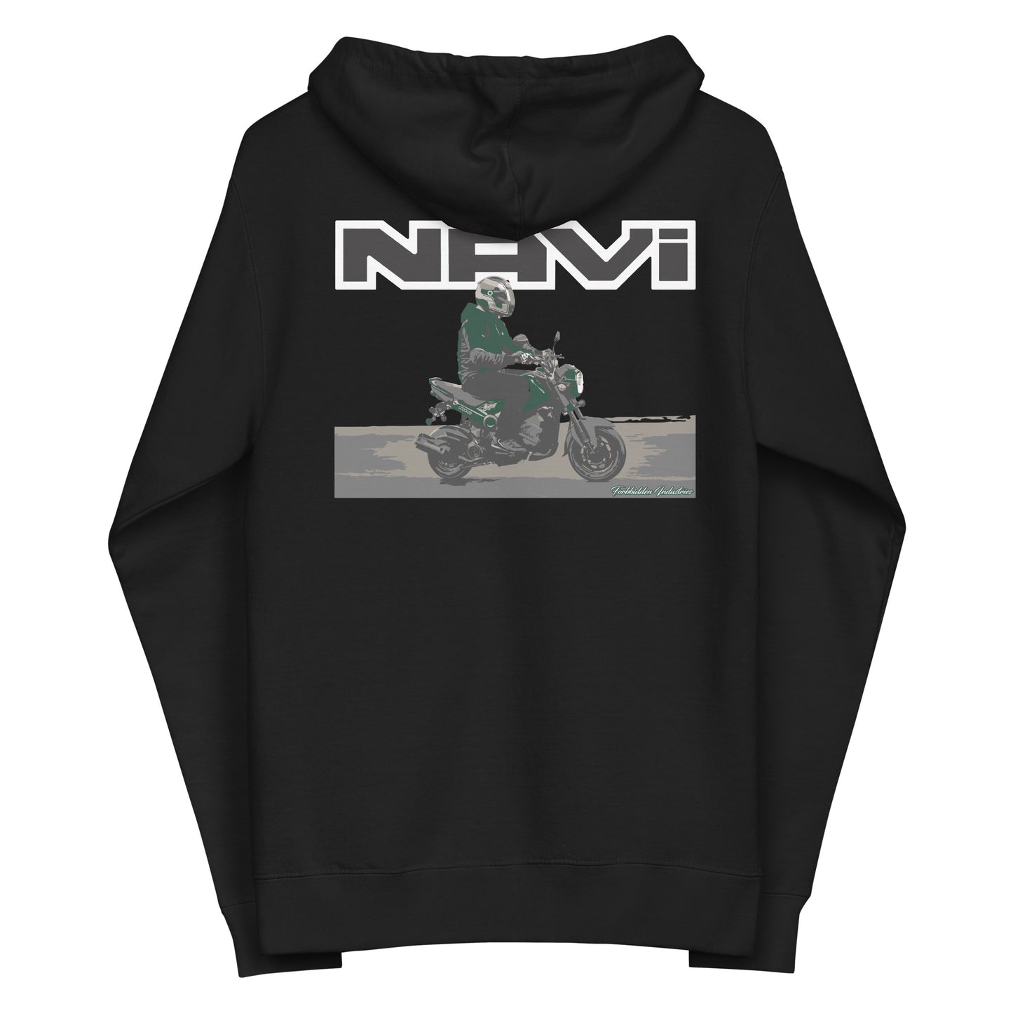 Hunter Green Honda Navi Motorcycle Rolling zip up hoodie