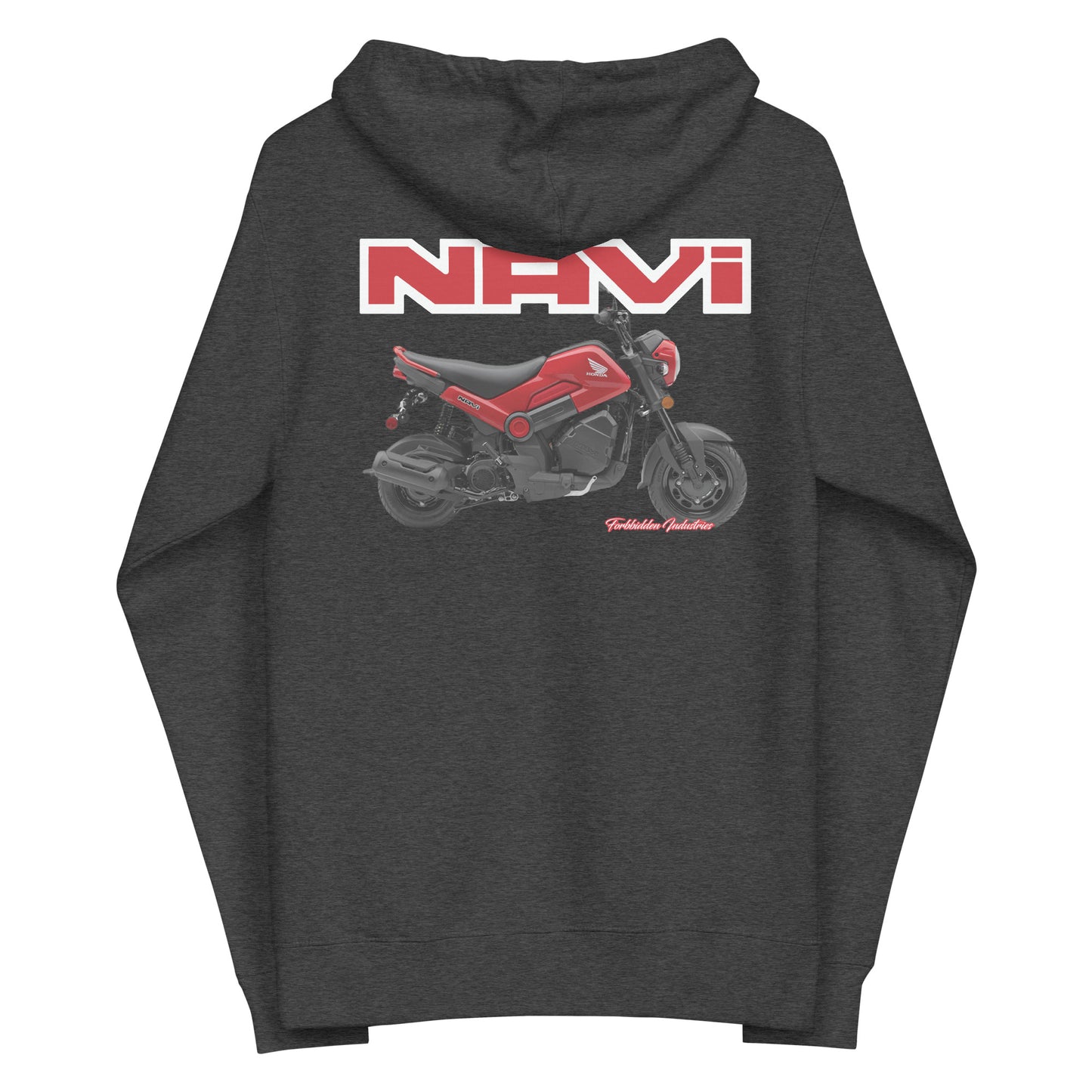 Red Honda Navi Motorcycle Rolling zip up hoodie