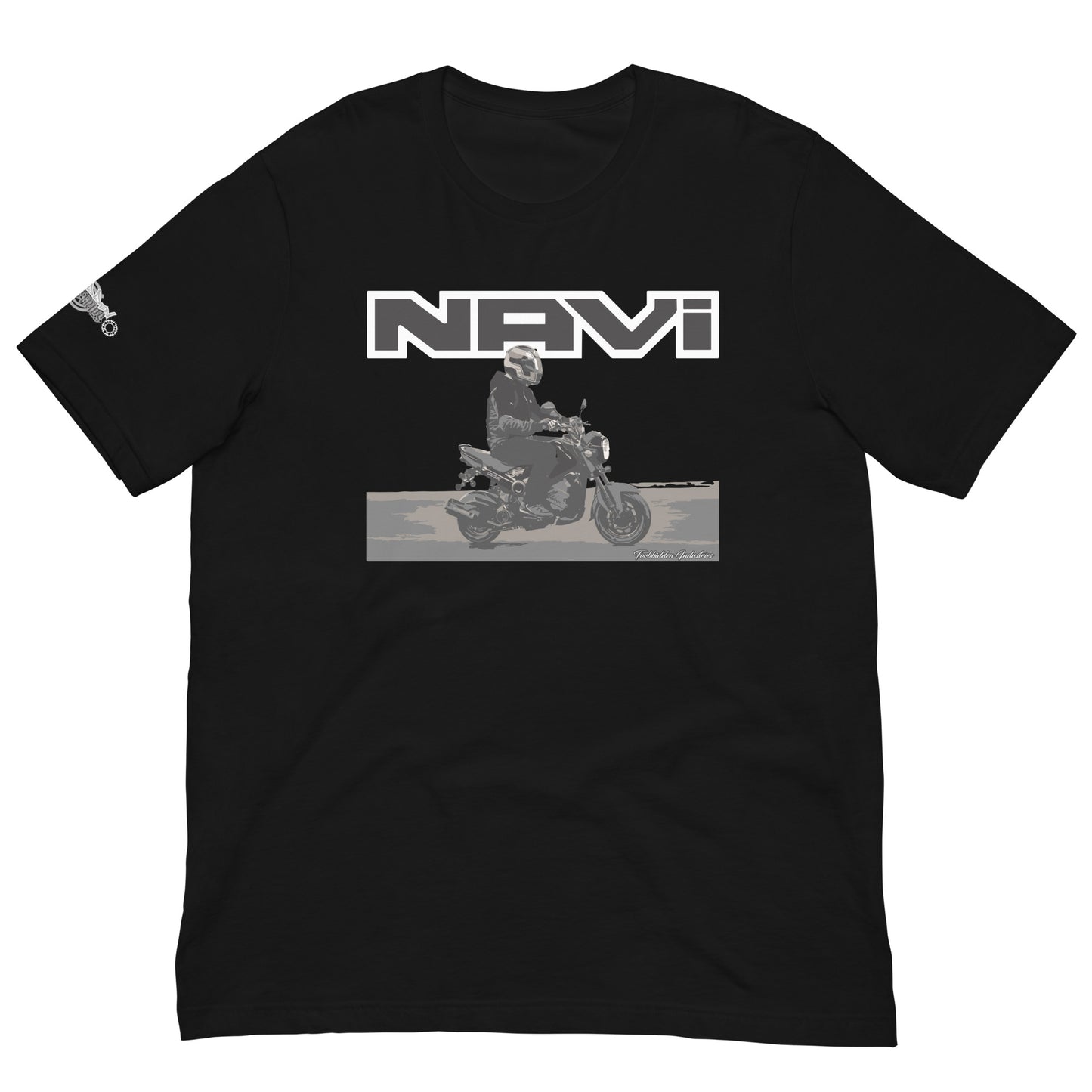 Black Honda Navi Motorcycle rolling T-shirt