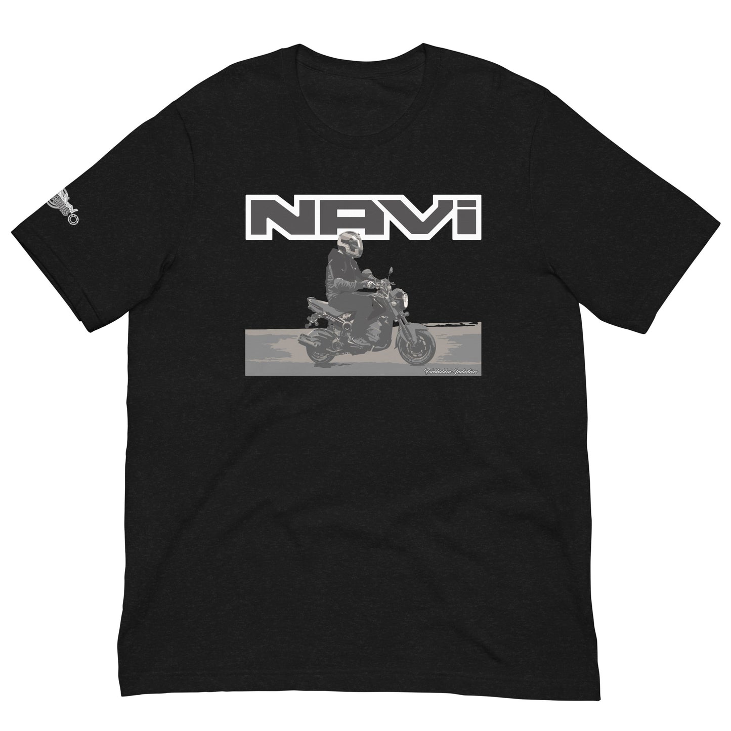 Black Honda Navi Motorcycle rolling T-shirt