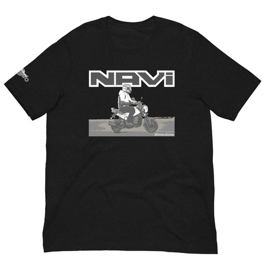 White Honda Navi Motorcycle rolling T-shirt