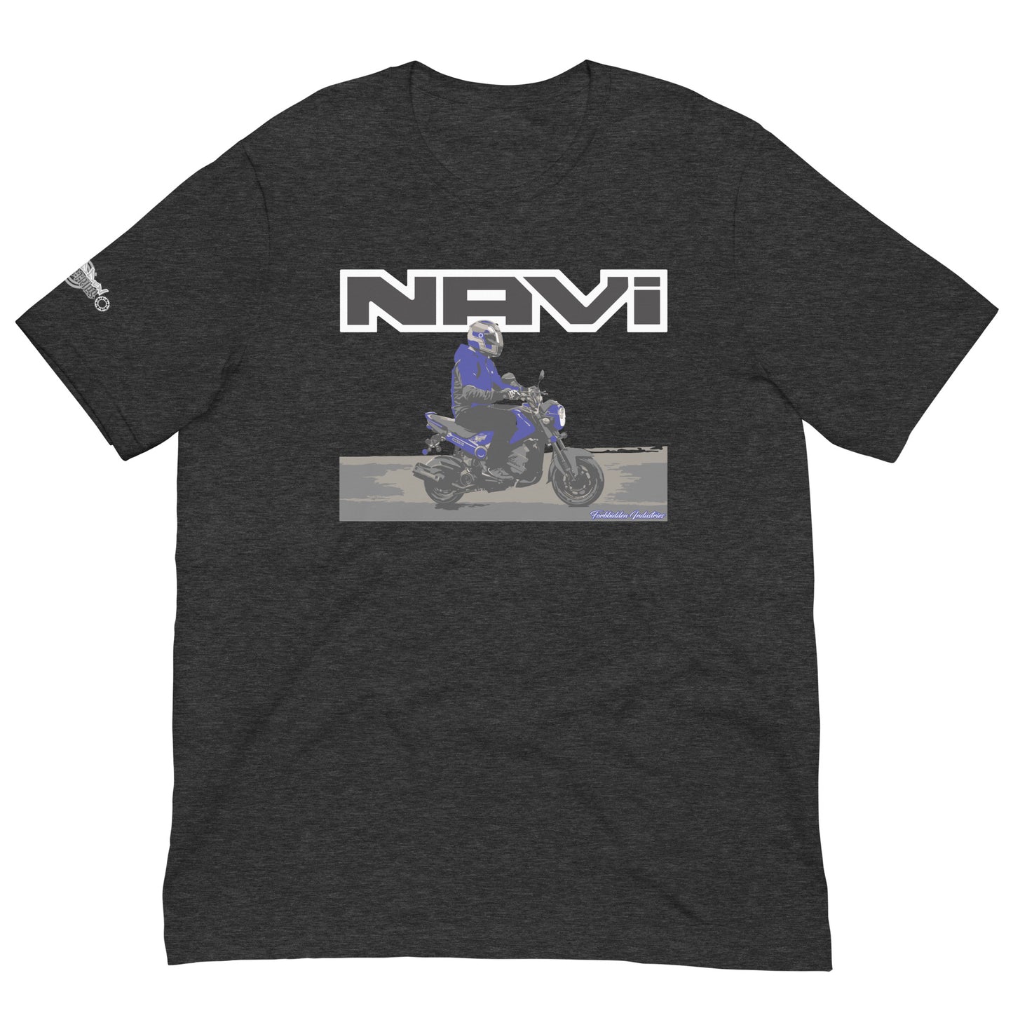 Blue Honda Navi Motorcycle rolling t-shirt