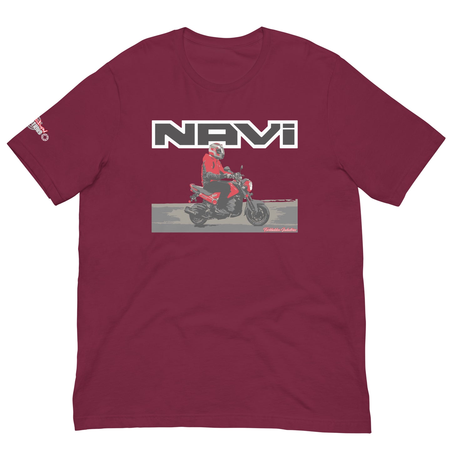 Red Honda Navi Motorcycle rolling t-shirt