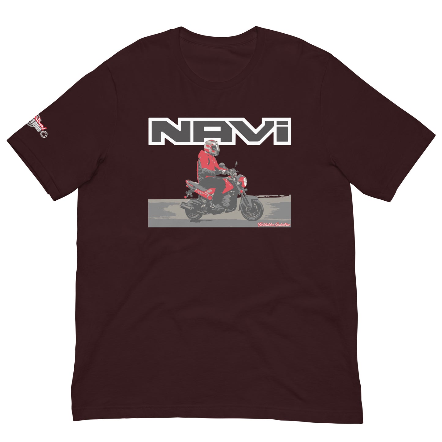 Red Honda Navi Motorcycle rolling t-shirt