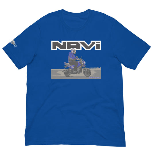 Blue Honda Navi Motorcycle rolling t-shirt